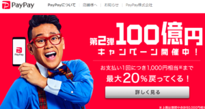 現在は少額決済での利用を促す、「１００億円キャンペーン」の第２弾を展開している