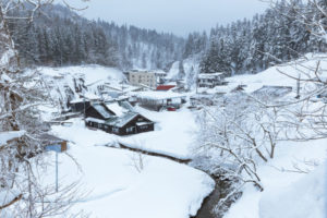 ドラマ『おしん』の舞台となった山形県の銀山温泉（Photo by onsuda）