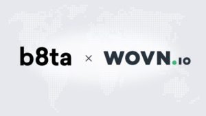 体験型店舗のb8ta、 Webサイト多言語化ソリューション「WOVN.io」のロゴ