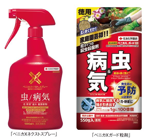 「ベニカXネクストスプレー」と「ベニカXガード粒剤」