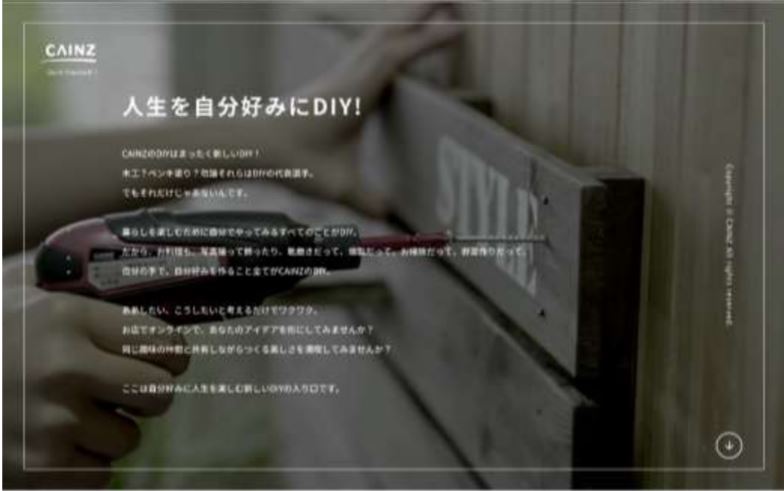 カインズ「DIYer 100 万人プロジェクト」特設サイト