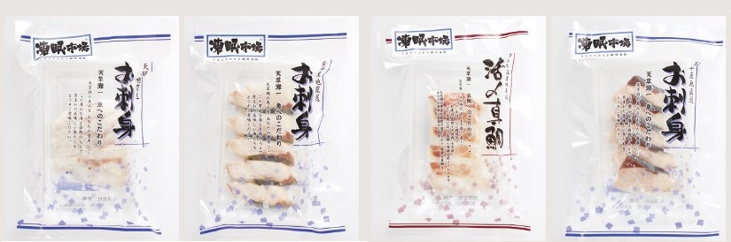 伊藤忠食品の「凍眠市場」天草産刺身 真鯛、真鯛昆布締め、しまあじ、かんぱち