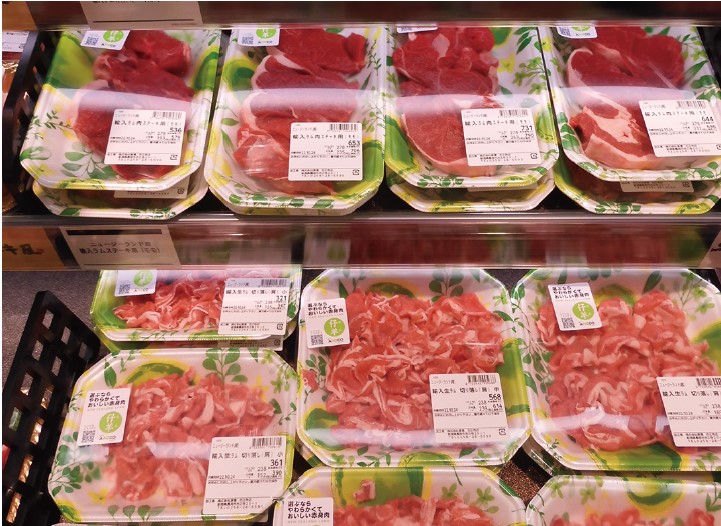 原信古正寺店の羊肉売場