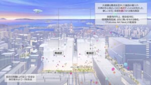 西鉄福岡ビル駅周辺地区の再開発による街づくりのイメージ