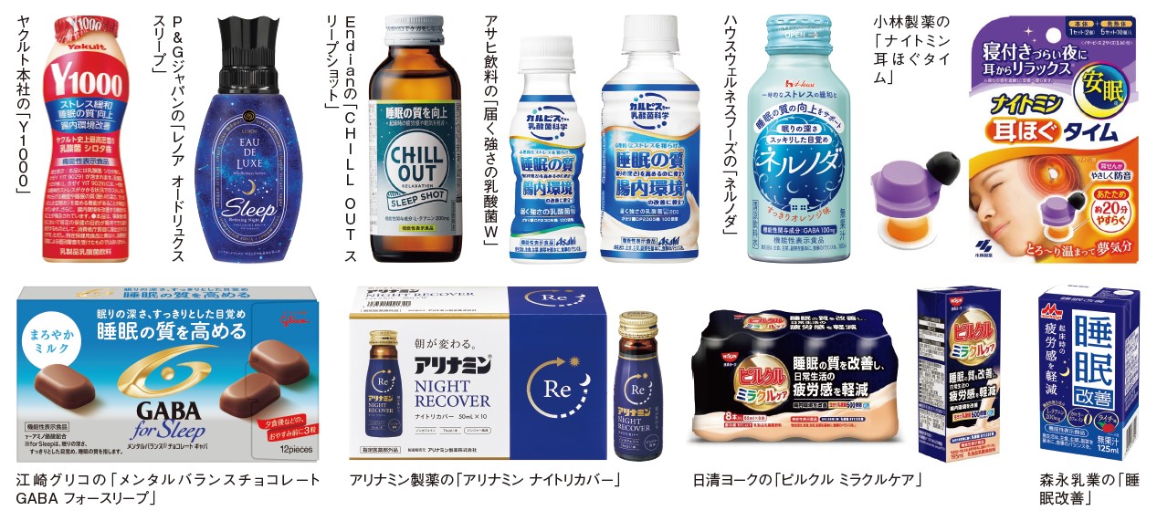 睡眠サポート関連の商品群