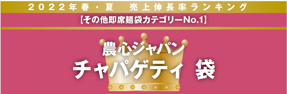 2022年春・夏　売上伸長率ランキング【その他即席めん袋カテゴリーNo.1】農心ジャパン　チャパゲティ袋