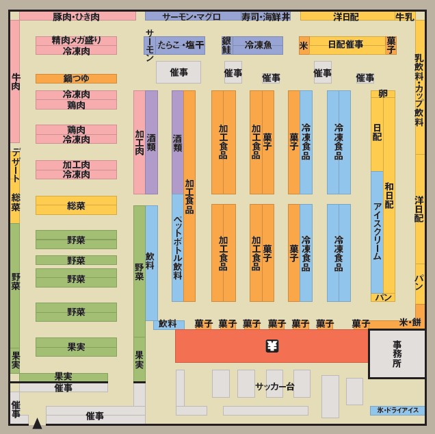 ロピア越谷大里の店内レイアウト