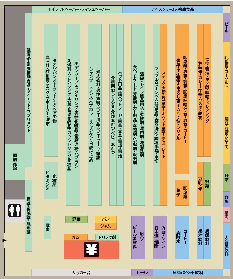 クスリのアオキ安房岩井店の店内レイアウト