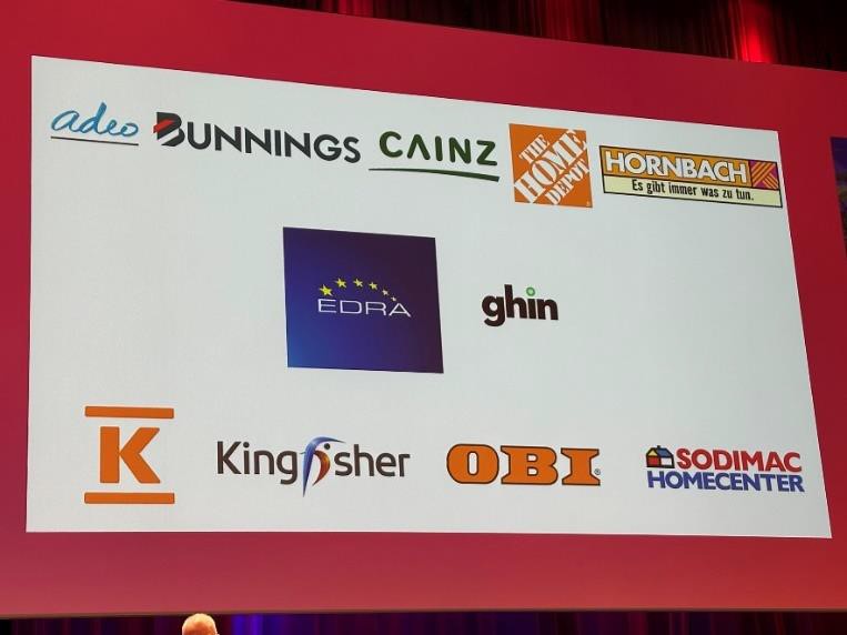 ホームセンターのグローバル業界団体EDRA/GHINの参加企業ロゴ