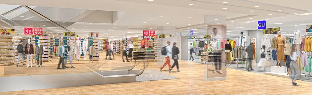 「ユニクロ東急百貨店さっぽろ店」「ジーユー東急百貨店さっぽろ店」の店舗イメージ