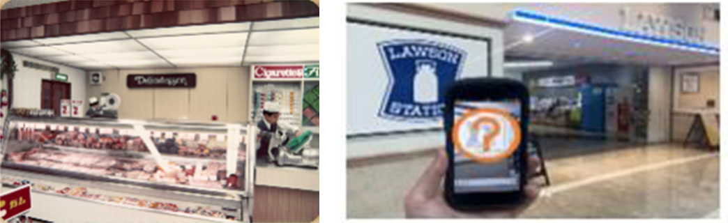創業当時の「ローソン桜塚店」の売場をスマホで体感できるAR企画