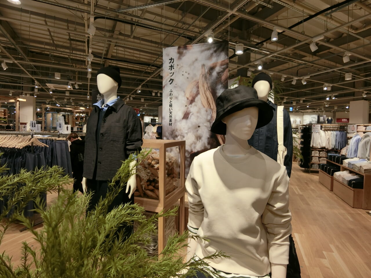 カポックを使用した衣料品