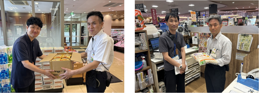 ライフ今津駅前店と神鳴尾店の子ども食堂等への寄贈の様子