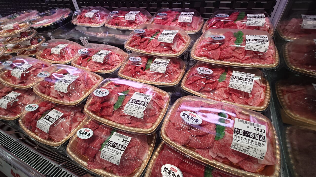 取材日は国内産黒毛を平台で大きくアピールしていた