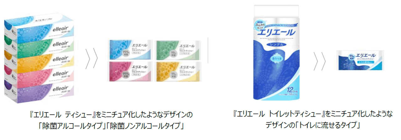 エリエール ポケットウエットティシュー3種 デザイン